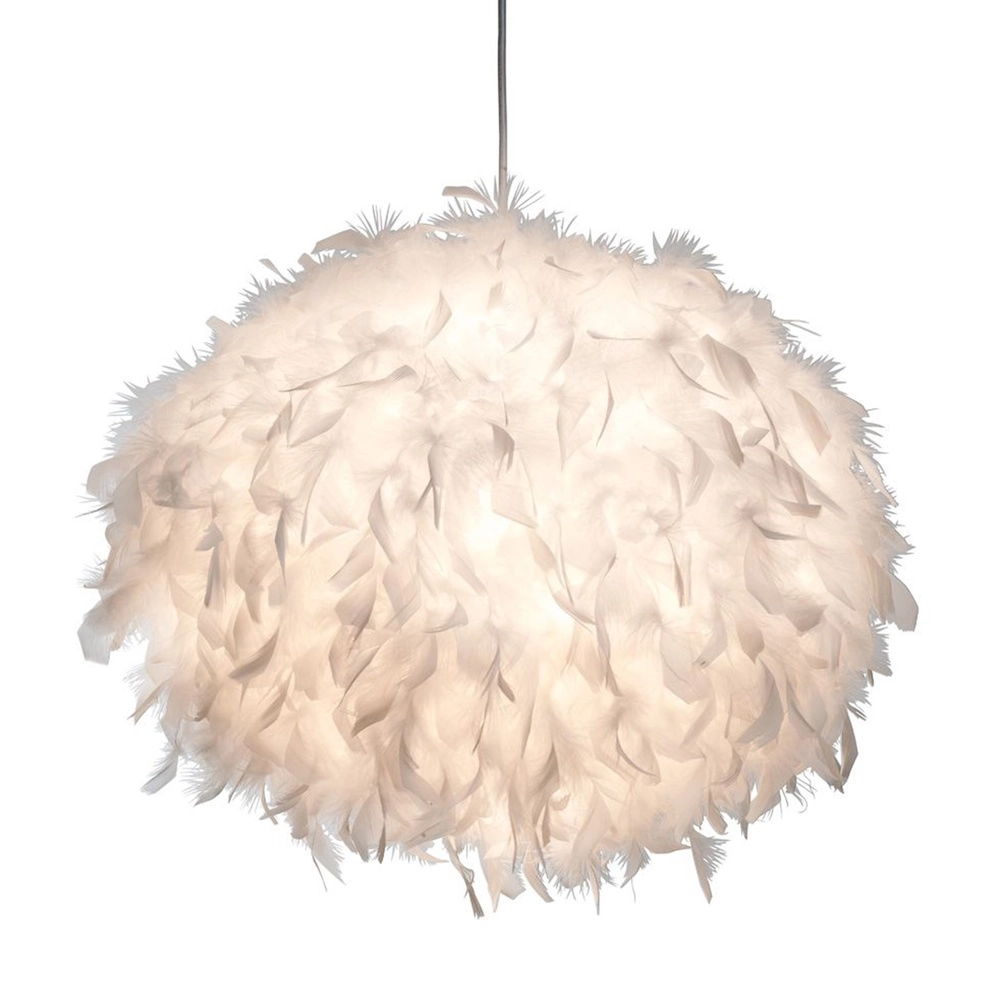 Lampe pendante en plume Ducky blanc Ø 60cm