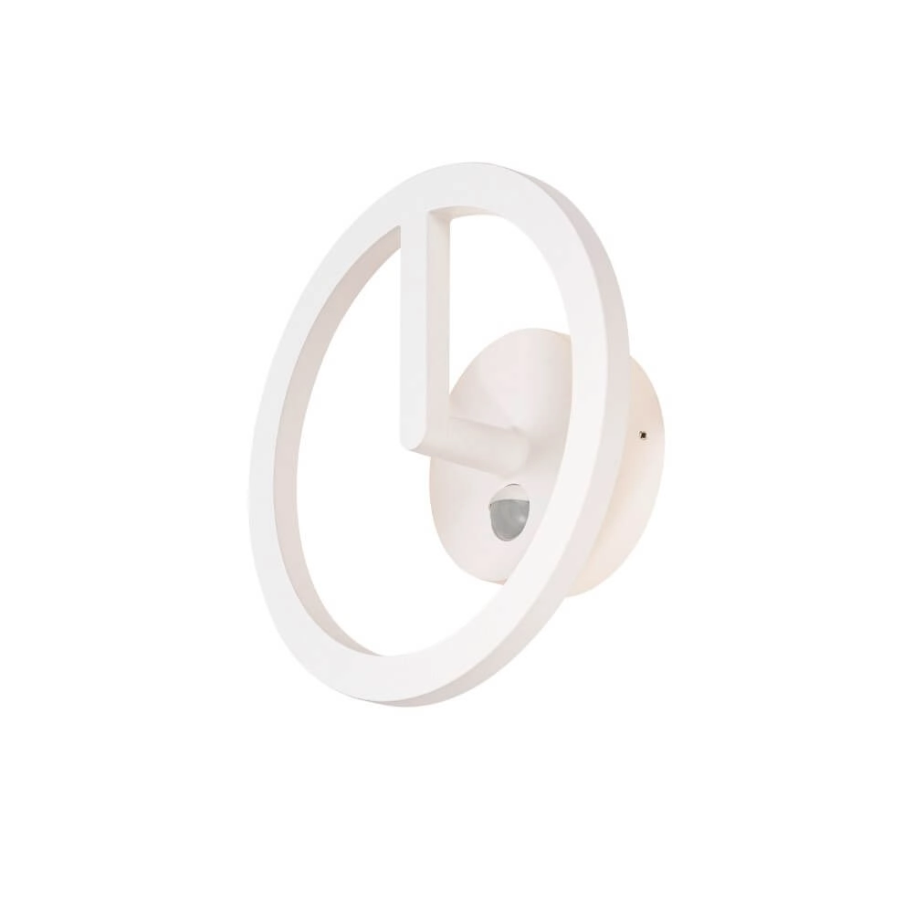 Lampe d'extérieur élégante Q-Ring avec capteur - blanc