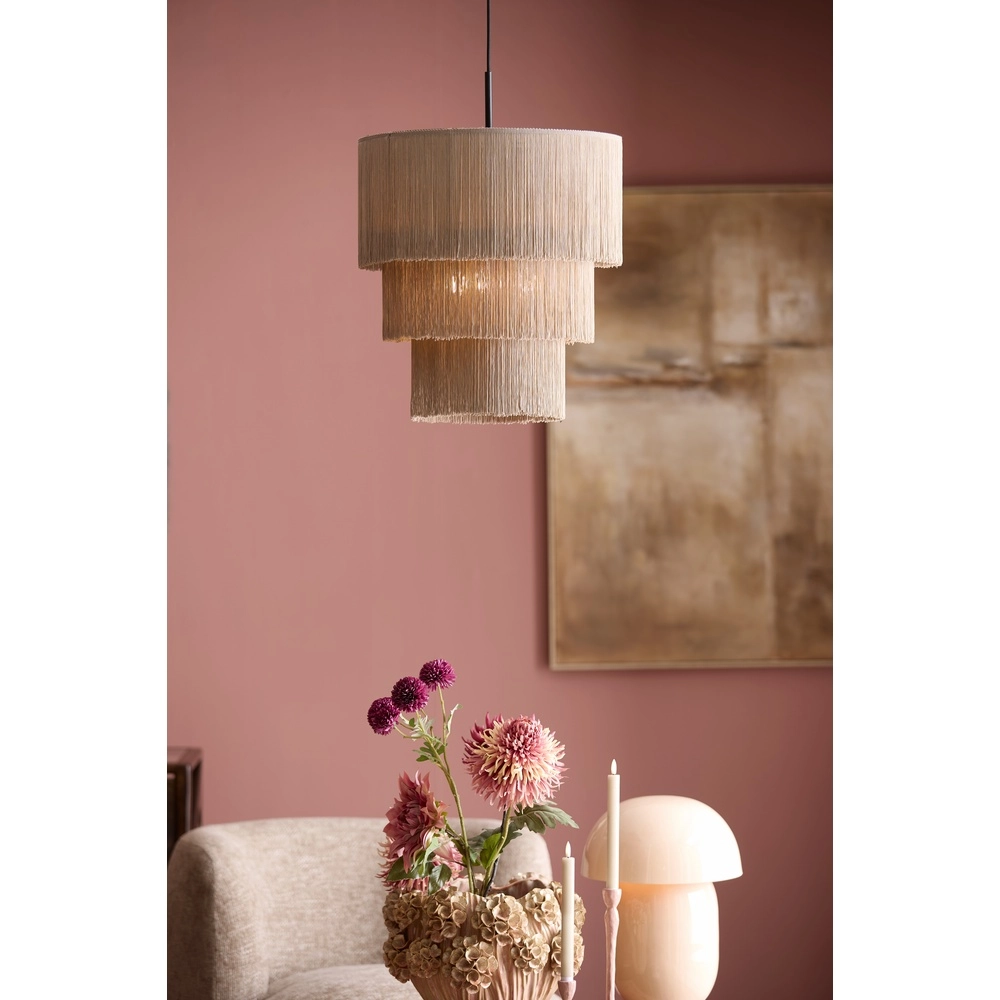 Lampe pendante à corde Malaika Ø 45cm - taupe Light & Living 8717807816391