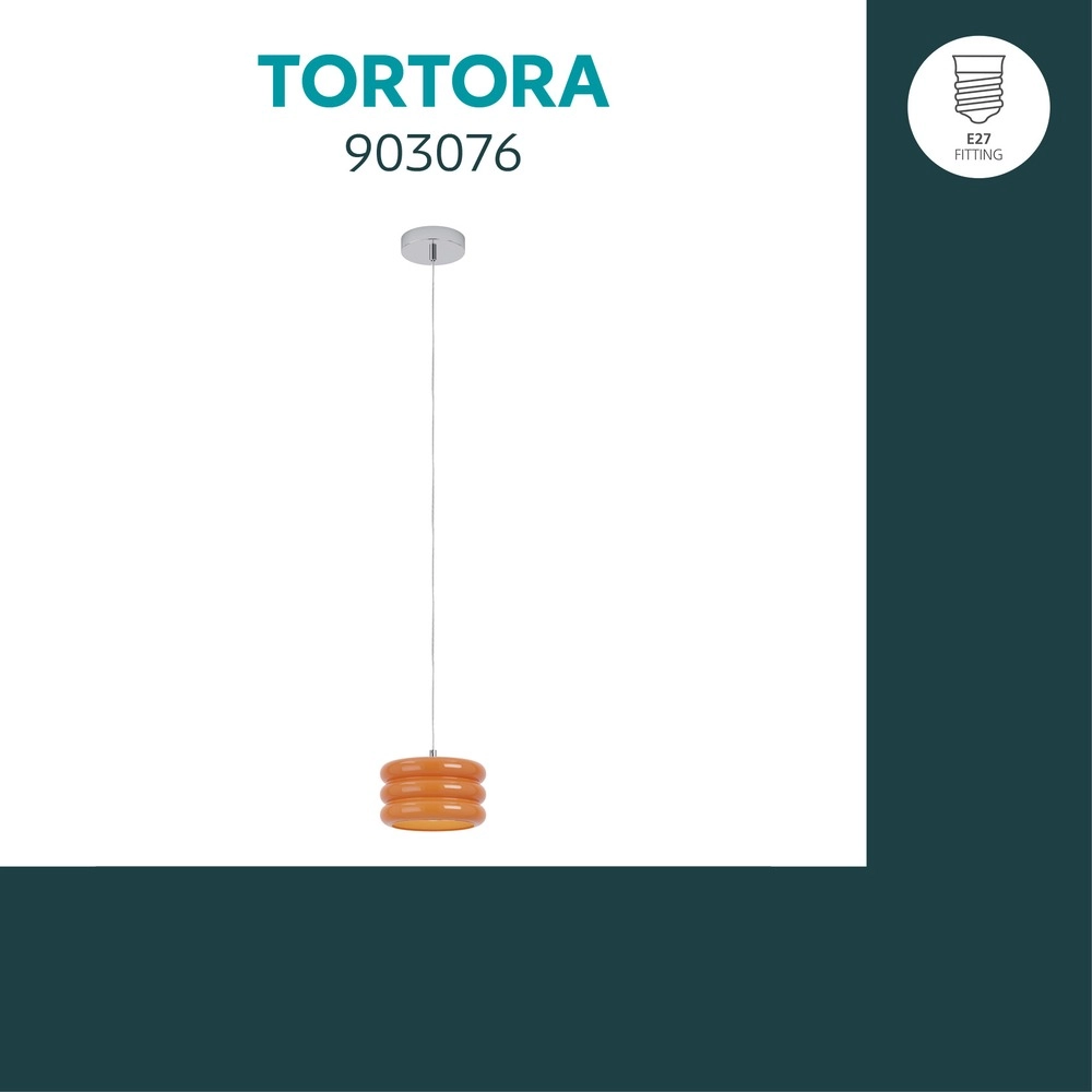 Lampe pendante de conception Tortora chrome avec orange Ø 20cm Eglo 9008606405565