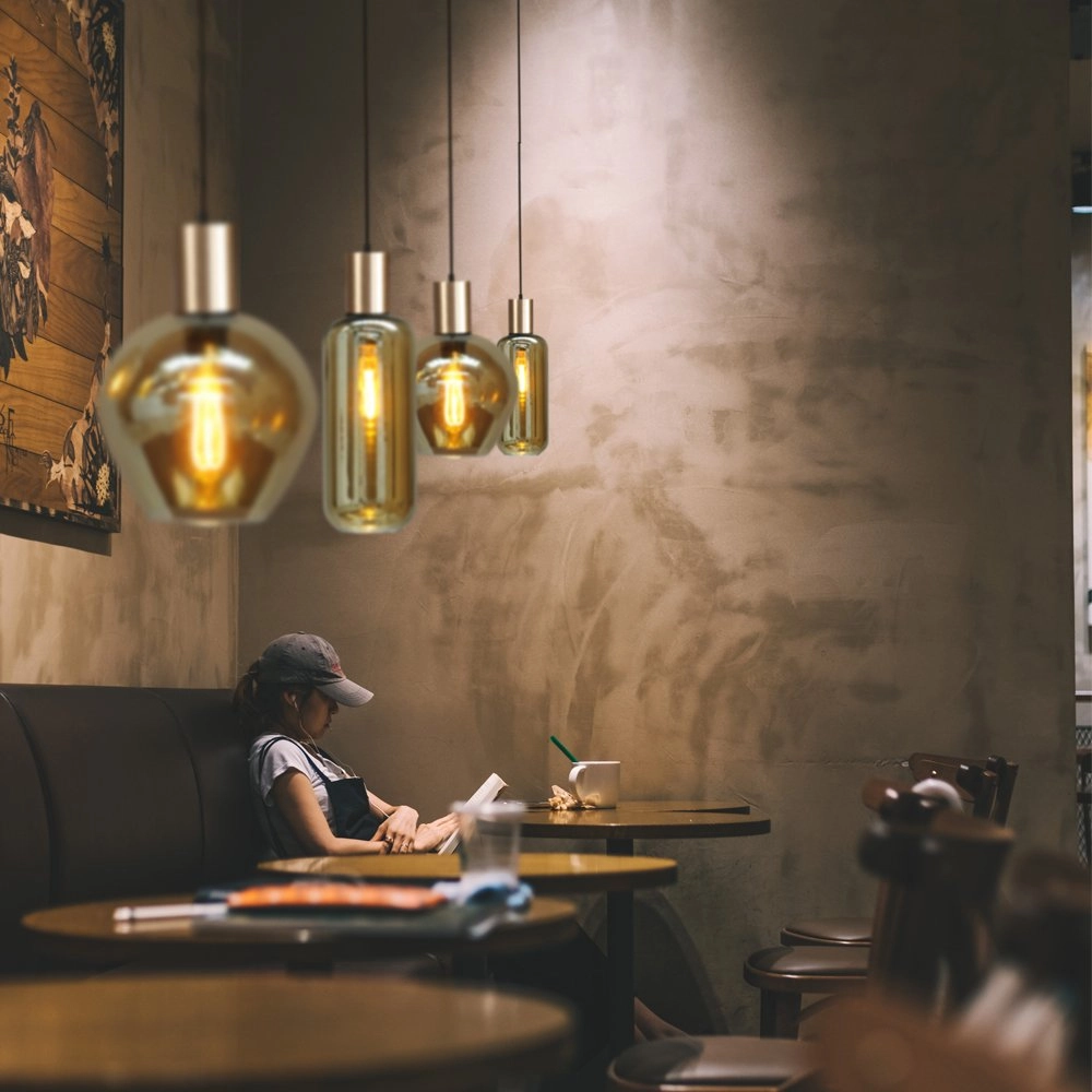 Lampe suspendue noire Bounty or avec verre rond Masterlight 8718121248417