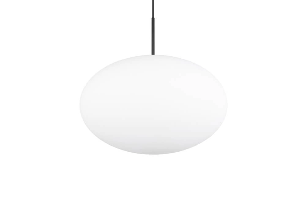 Lampe à suspension ovale Fomento Ø 40cm - noir avec verre blanc Trio 4017807616224