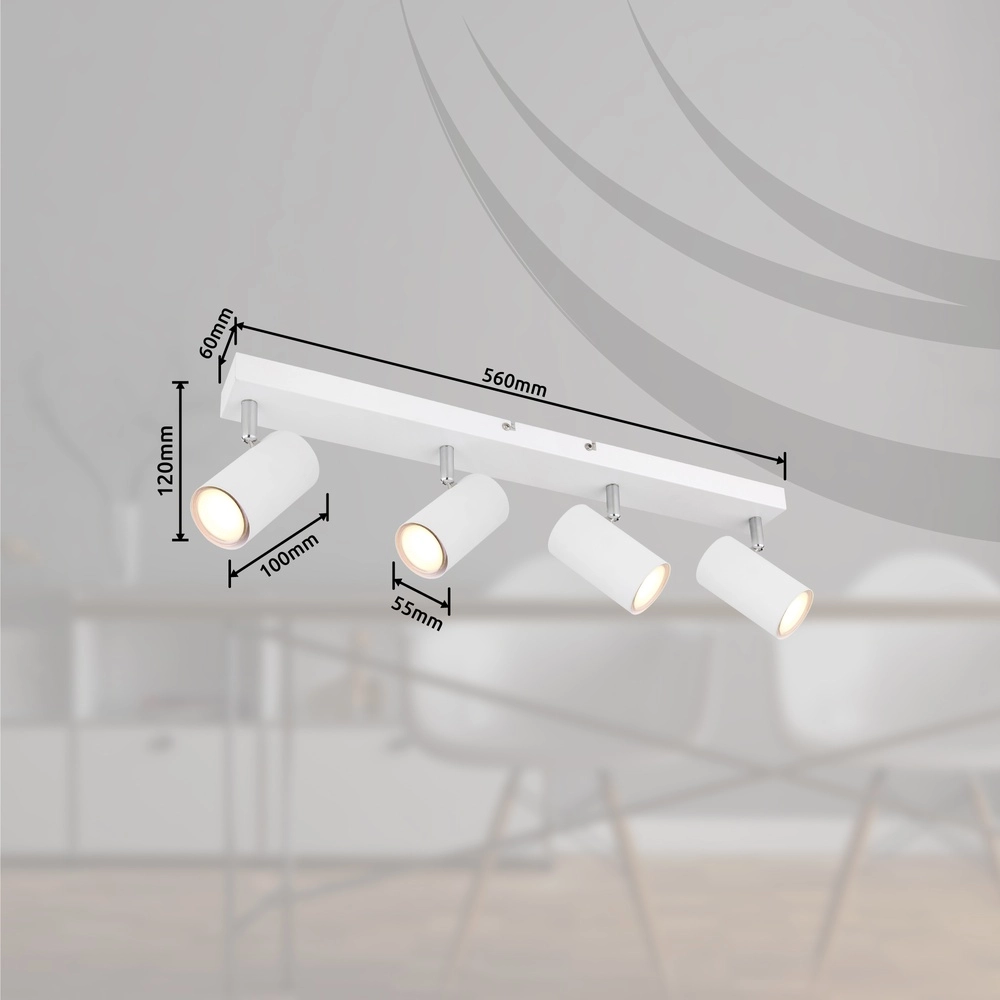 Lampe de plafond à 4 lumières Robby Blanc Globo 9007371439546