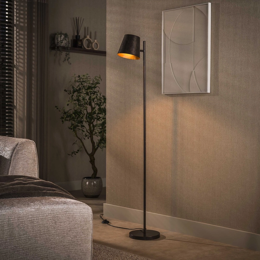 Lampe de pied en métal Flex 157 cm - Brun urbain