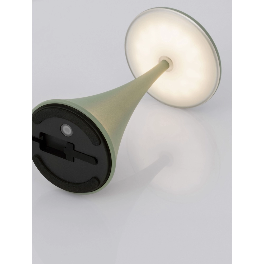 Lampe de table Elbo vert olive avec USB Lyora 5212017476951