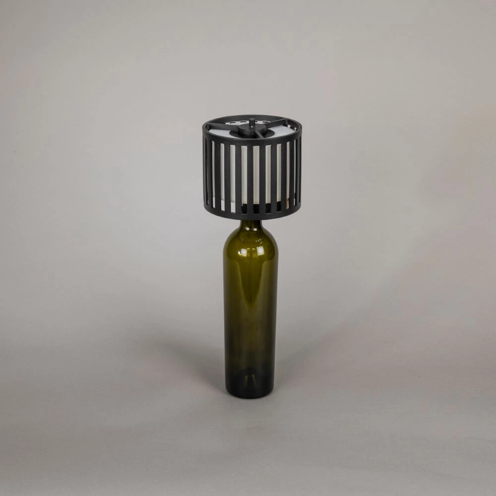 Lampe de table unique Bottle noir rechargeable KonstSmide 7318308377520