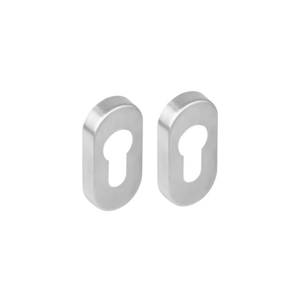 Lot de 2 rosaces cylindriques Tira Ovale en acier inoxydable 10mm Lot de 2 rosaces cylindriques Tira Ovale en acier inoxydable 10mm