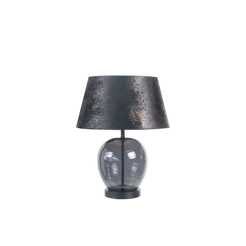 Lampe de table Apple noir avec verre fumé Ø 38cm