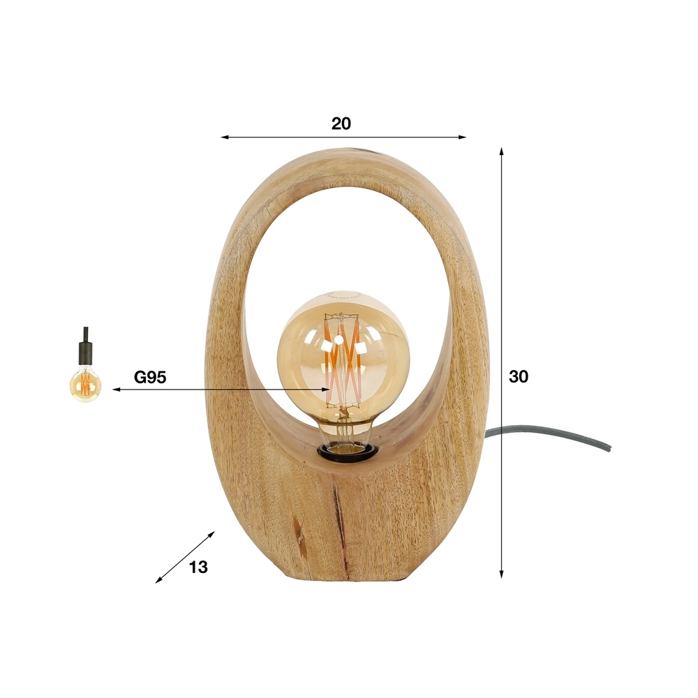 Lampe de table en bois de manguier Arch 1x E27 - 30 cm Lyora 8716803511453