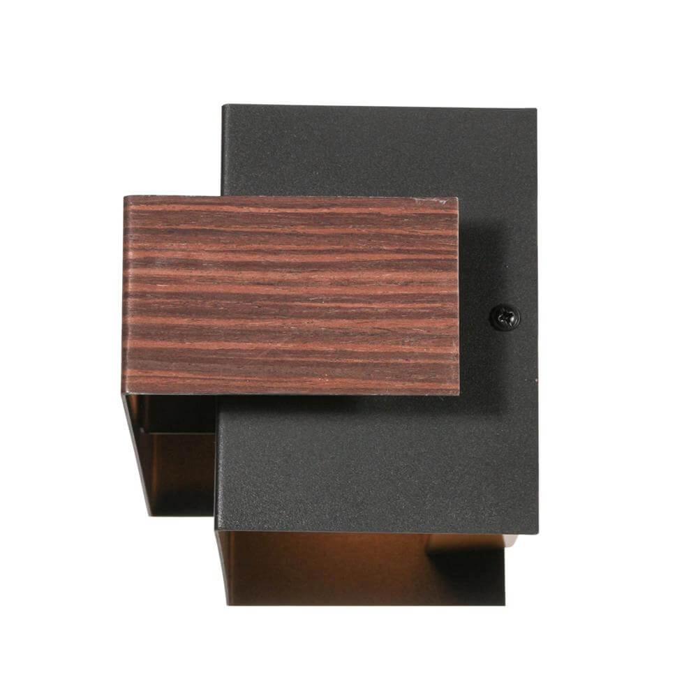 Applique murale Muro noir avec bois M Steinhauer 8712746177756