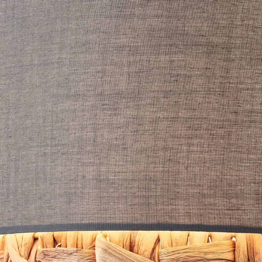 Lampadaire Waterlilly rotin avec tissu gris Brilliant 4004353411915