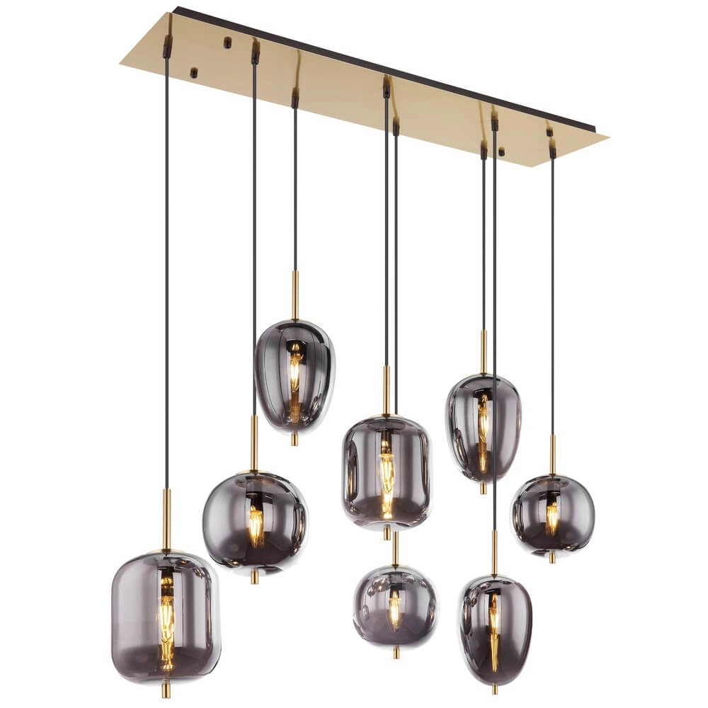 Suspension dorée Blacky I 8 lumières Suspension dorée Blacky I 8 lumières