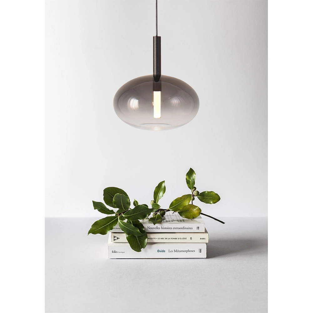 Lampe pendante Ø 24cm Lido Onion avec du verre qui s’estompe à la fumée Masterlight 8718121324715