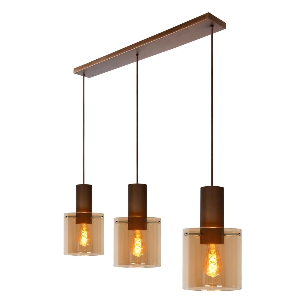 Lampe suspendue Toledo Verre ambré à 3 lumières Lucide 5411212740854