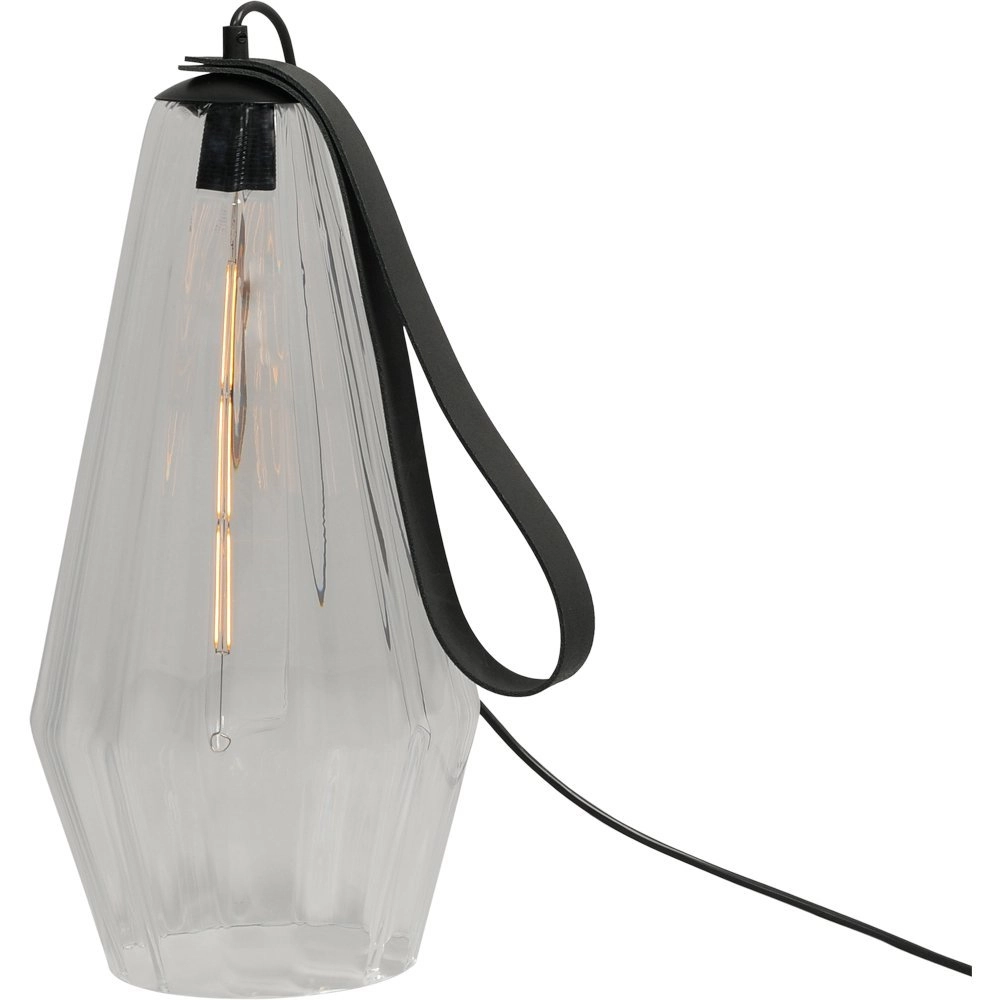 Lampe de table noire Diamond 40 cm avec verre transparent Lampe de table noire Diamond 40 cm avec verre transparent