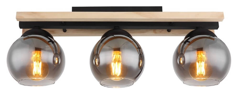 Plafonnier design Conni en bois à 3 lumières Globo 9007371441235