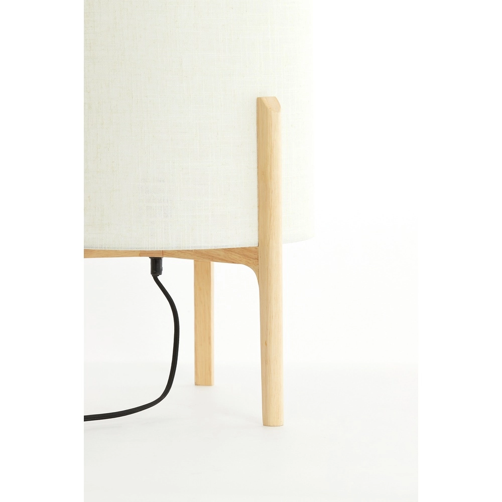 Lampe de table Litto Ø 35cm - aspect bois avec lin naturel Light & Living 8717807792725