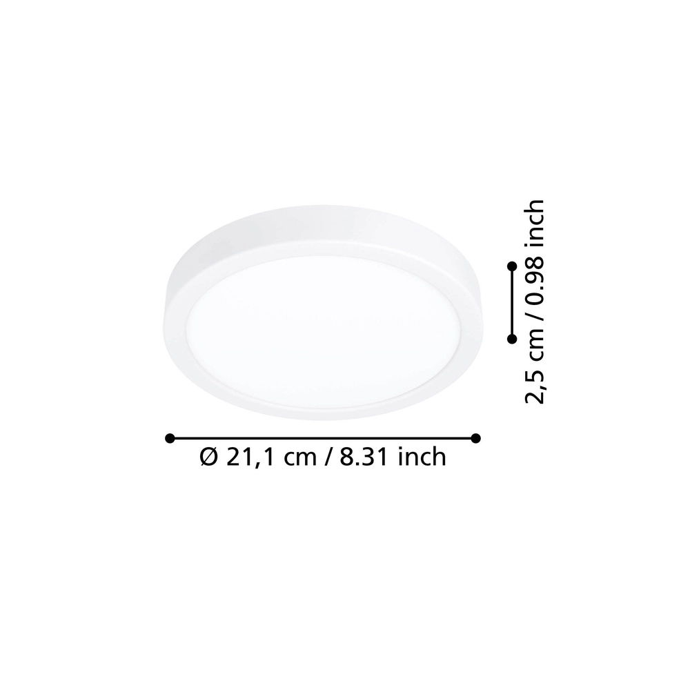 Lumière LED de plafond Fueva 6 rond - blanc - Ø 21,1cm Eglo 9008606330157