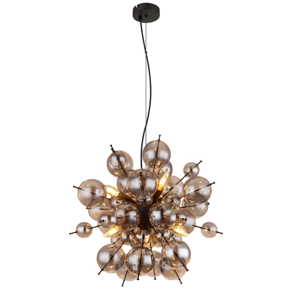 Lampe pendante unique Udo verre fumé Ø 55cm