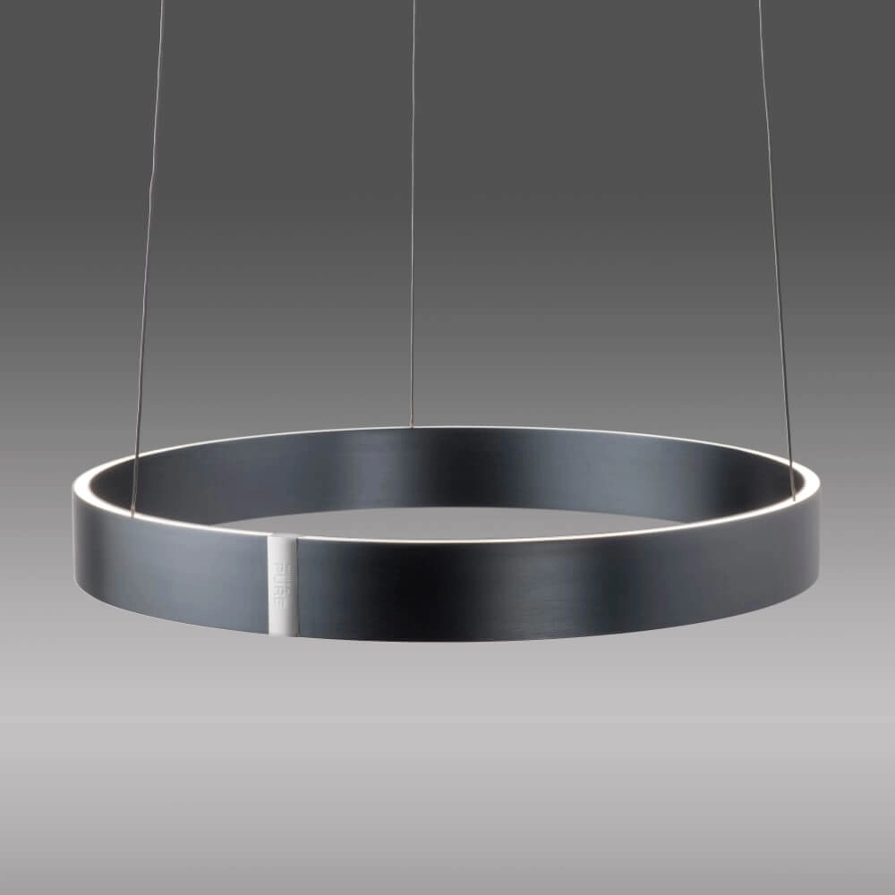 Lampe suspendue ronde Pure E-Clipse gris Ø 50cm Paul Neuhaus 4012248372319
