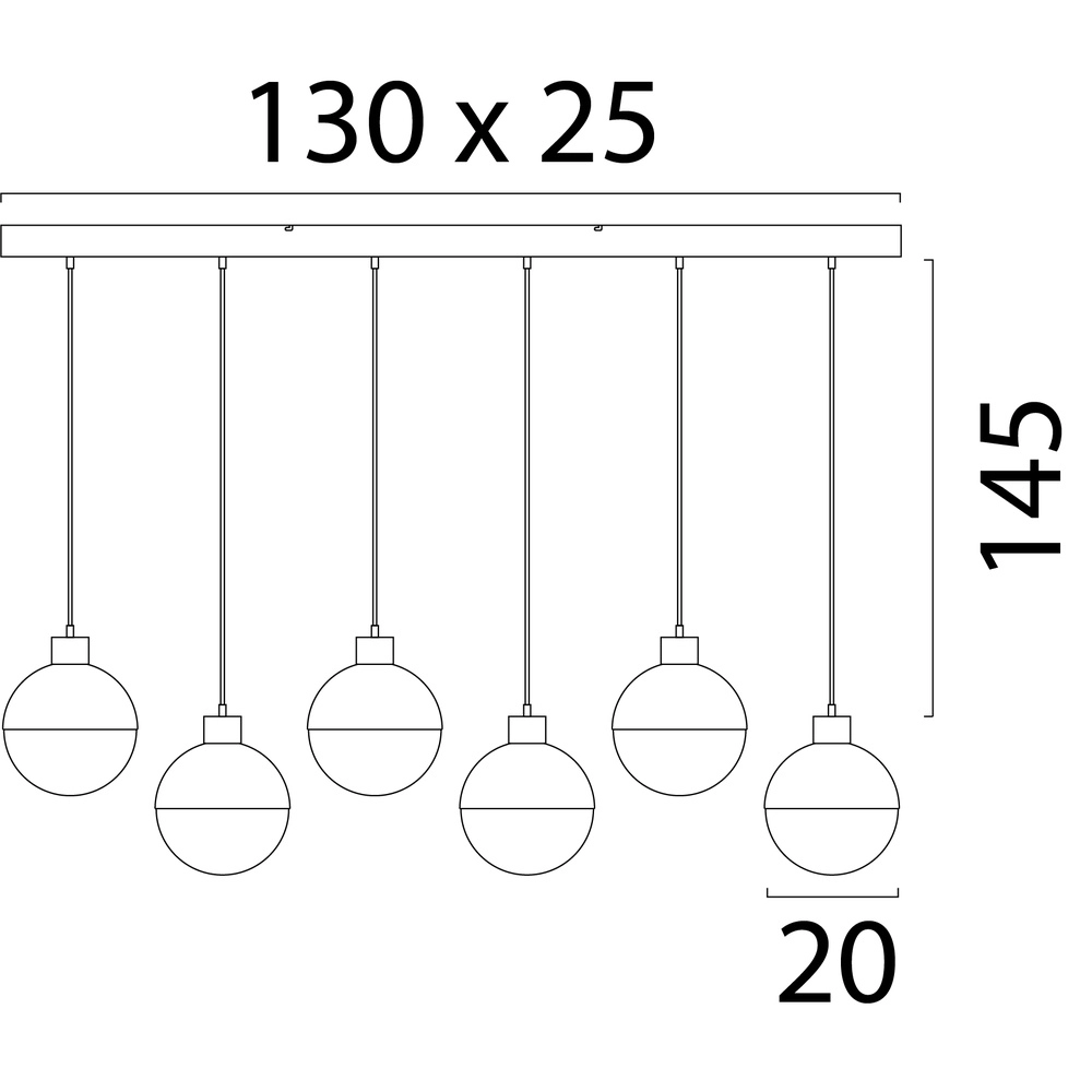 Lampe suspendue à 6 lampes Opera Terra beige Masterlight 8718121424200