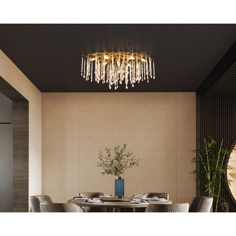 Lampe de plafond Gloria 100 cm d’or Globo 9007371575985