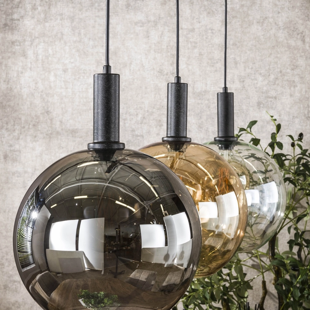 Lampe suspendue en verre Sfera 3x Ø 30cm - verre coloré Lyora 8716803512351