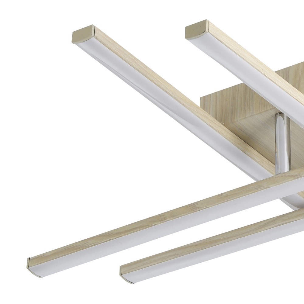 Éclairage LED de plafond à l’aspect bois Lasana 4 51x51cm Eglo 9008606310302