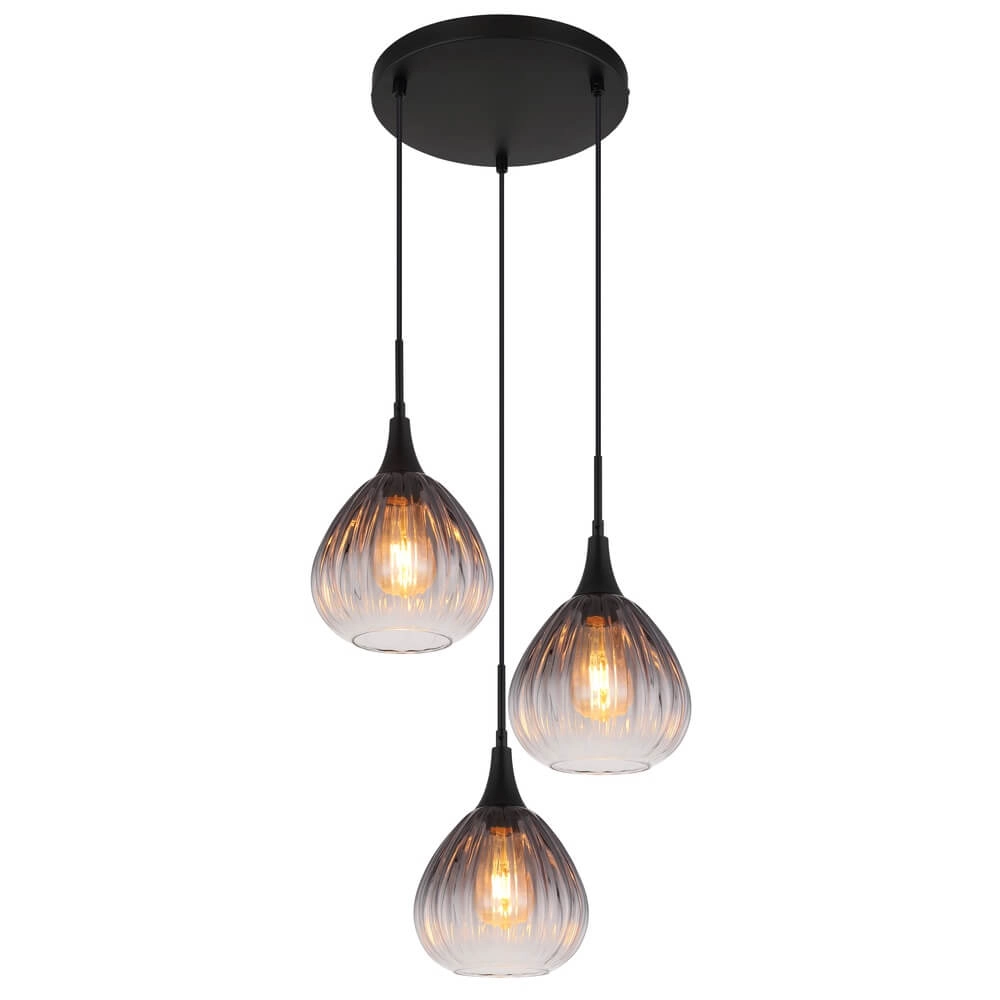 Suspension noire Olsen 3 lumières Suspension noire Olsen 3 lumières