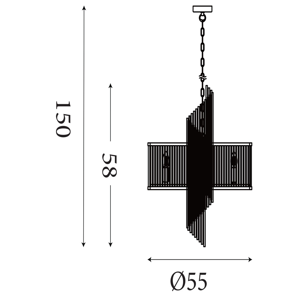 Suspension Lara or avec verre transparent Ø 55cm Searchlight 5053423301457