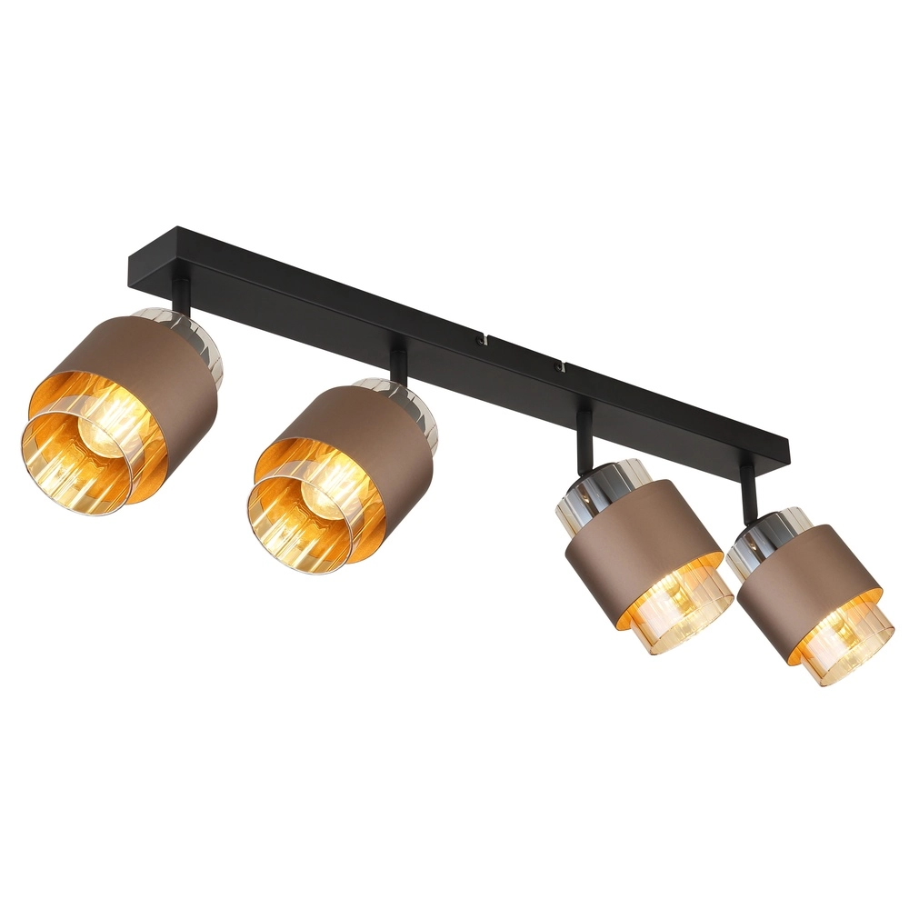 Lampe de plafond à design Milley Noir à 4 lumières