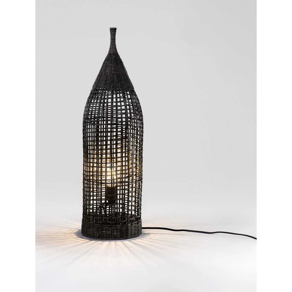 Lampadaire bohème Naos rotin 73H noir Lampadaire bohème Naos rotin 73H noir