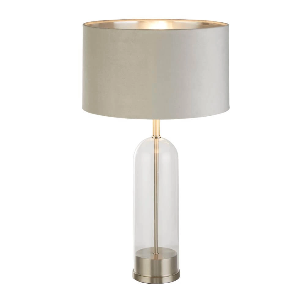 Lampe de table Oxford avec capuche grise Searchlight 5053423256894