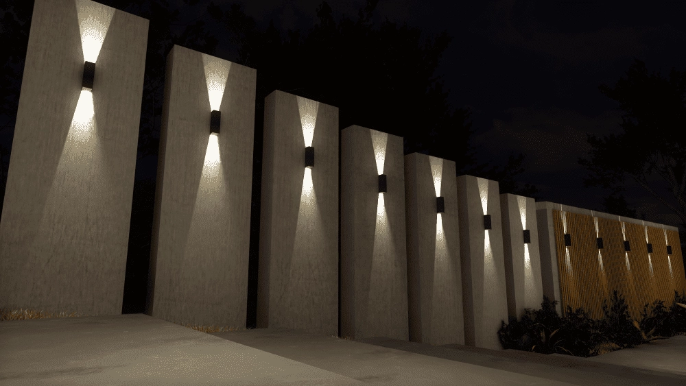 spot mural led Vegas250 Up - Down 2x4w - 2700K - 25cm noir Artdelight 8719831734580