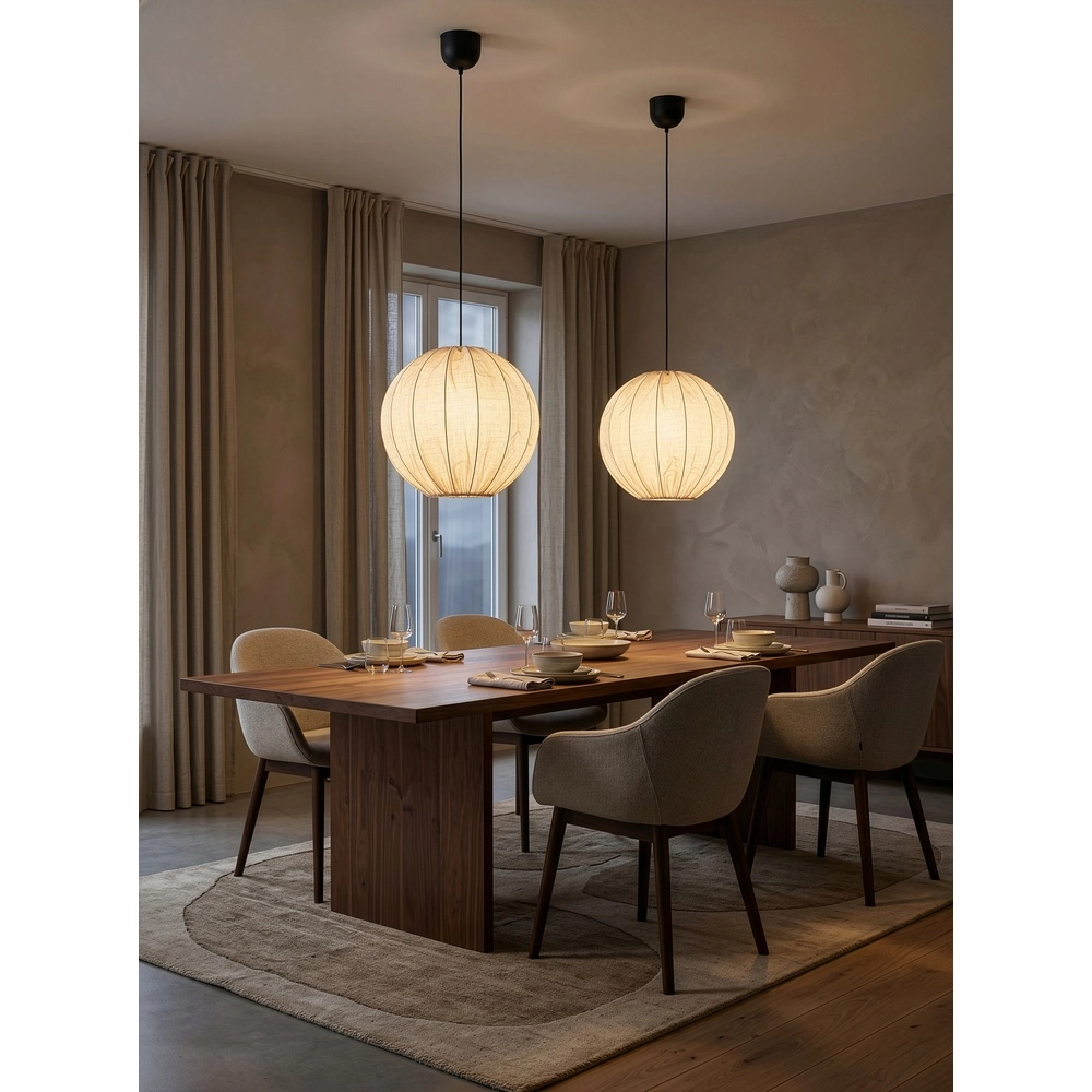 Lampe pendante Japandi Rovum Ø 50cm Trio 4017807703146