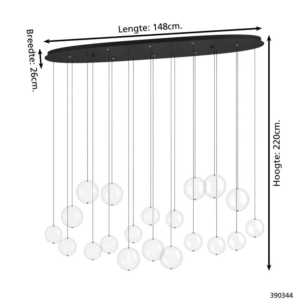 Hanging lamp Espardello black Stars of Light 9008606270538