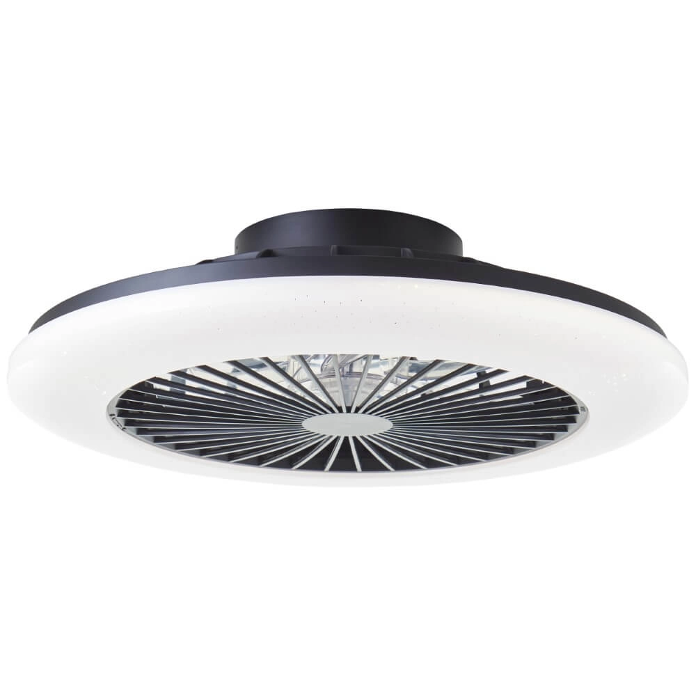 Éventail noir Salerno avec fonction RVB Brilliant 4004353435881