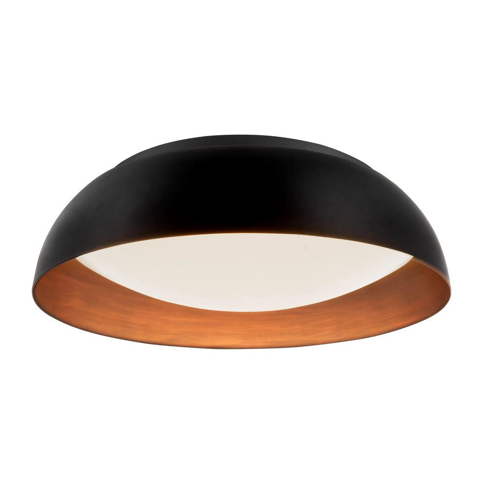 Plafonnier design Landon noir avec cuivre Plafonnier design Landon noir avec cuivre