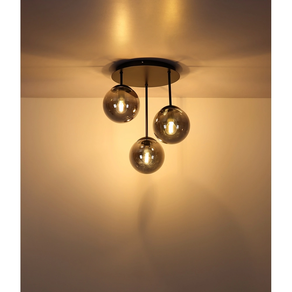 Lampe de plafond à 3 lumières Harmon Noir Globo 9007371583928