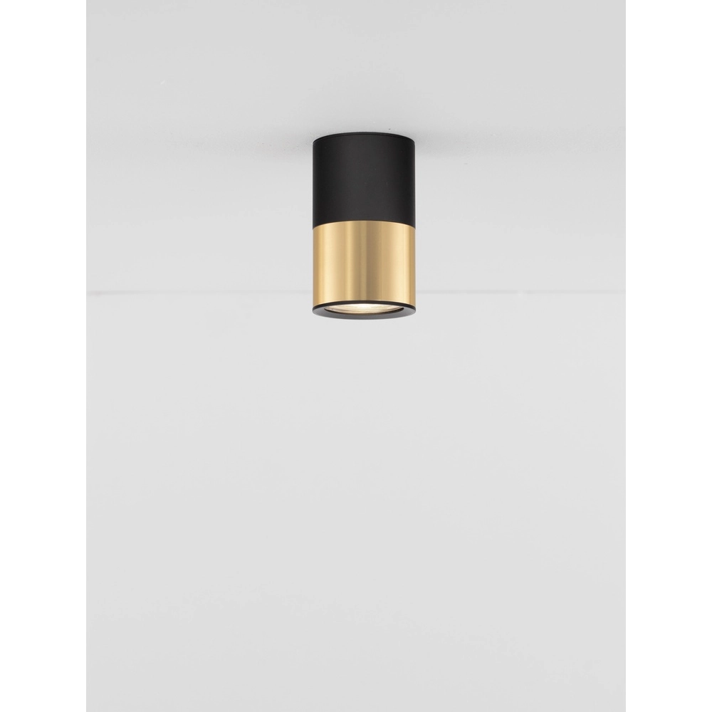 Spot de plafond Picto 10cm noir avec or