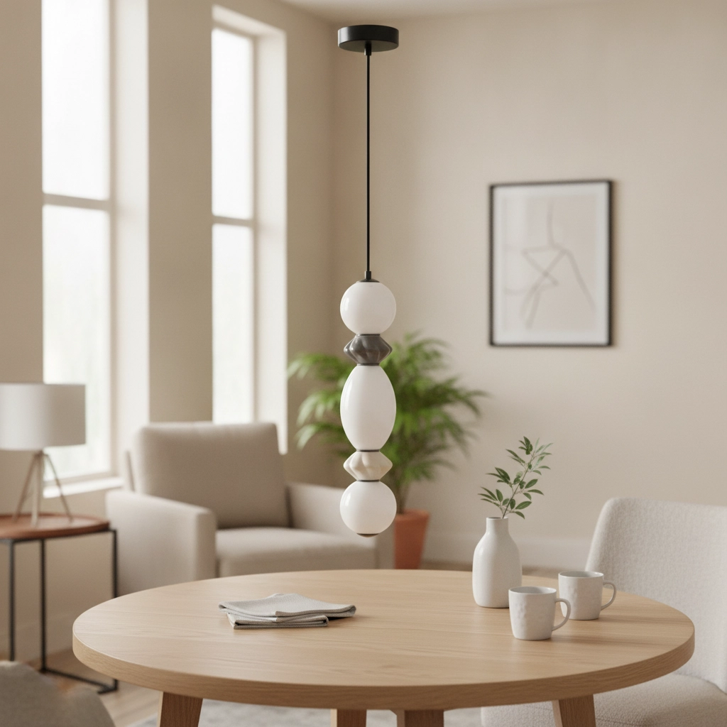 Suspension Pallina gris - blanc