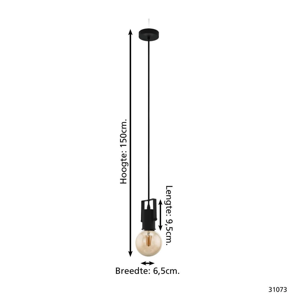 Lampe suspendue rurale noire Calari Eglo 9002759310738