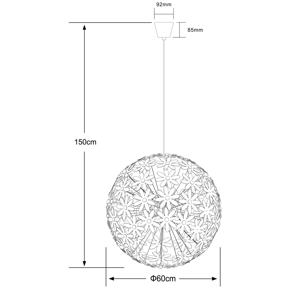 Lampe pendante blanche Stella fleurs Ø 60cm Globo 9007371369928