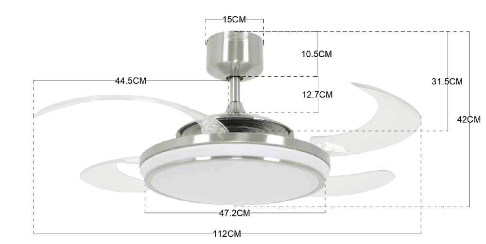 Ventilateur de plafond en acier inoxydable Fanway Evo 1 Ø 122 cm Beacon 9333509114512