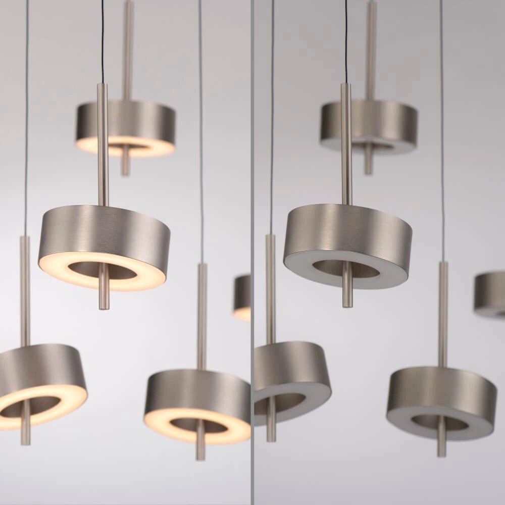 Lampe suspendue 5 lumières Q-Rotate en aluminium moderne Paul Neuhaus 4012248383186