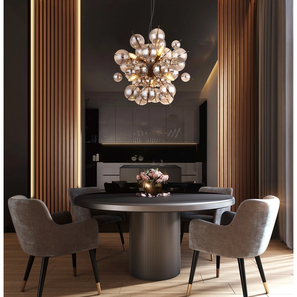 Lampe pendante unique Udo verre fumé Ø 55cm Globo 9007371452637