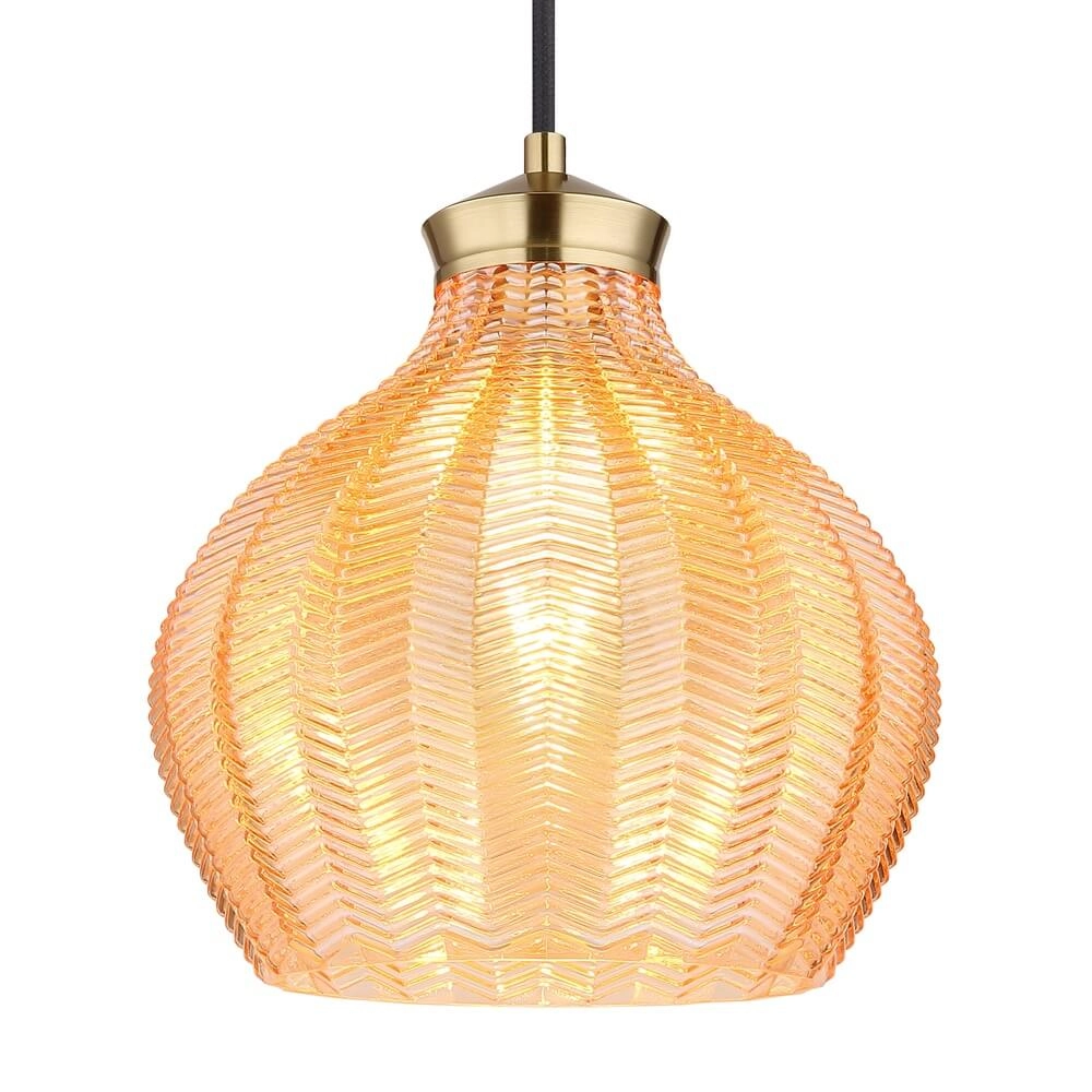 Suspension Jessica avec verre orange Ø 22cm Globo 9007371478118