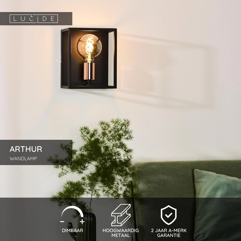 Lampe murale Arthur Noir Lucide 5411212082893