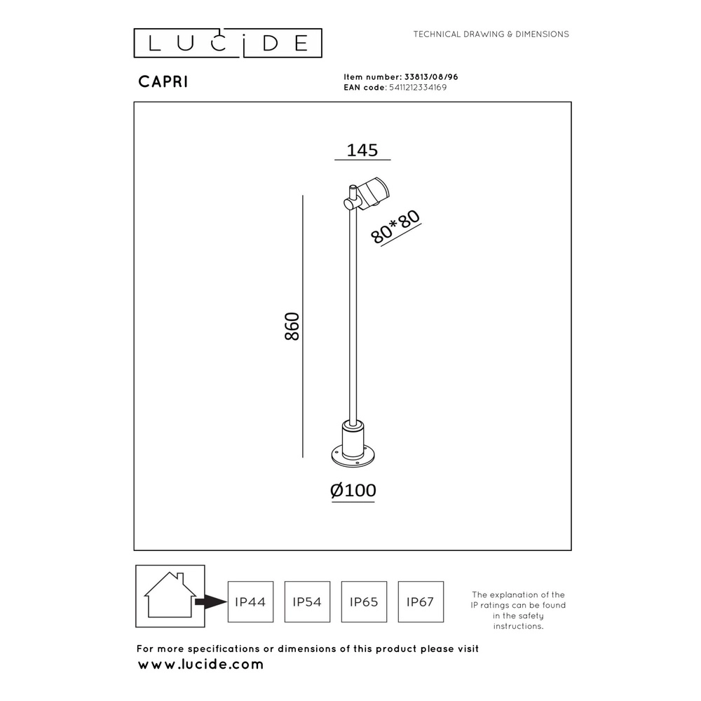 Lampadaire de conception Capri Café brun Lucide 5411212334169