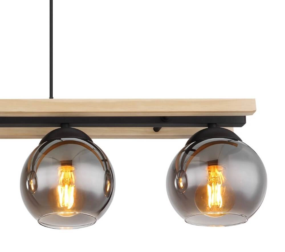 Lampe suspendue design Conni bois 4 lumières Globo 9007371444236